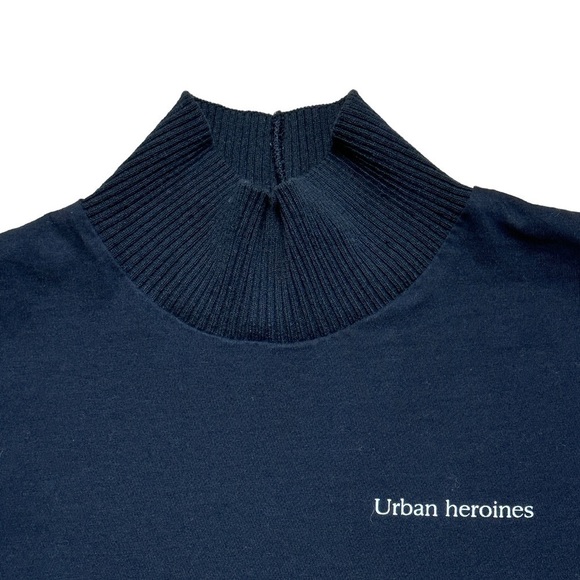 Zara Woman’s Black Urban Heroines Short Sleeve Mock Neck Top U.S. Medium - Picture 4 of 8